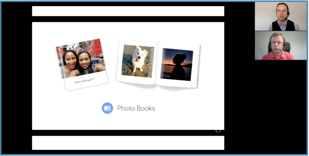 Photo of Pascal Fintoni and Leon Howe talking about Google Photos and its applications